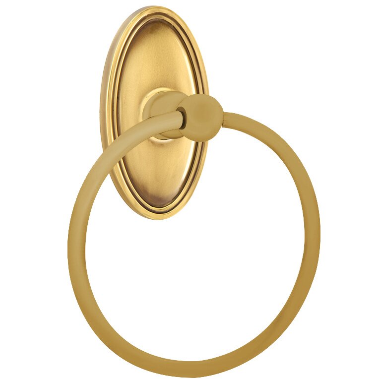 Emtek Traditional Brass Towel Ring with Oval Rosette