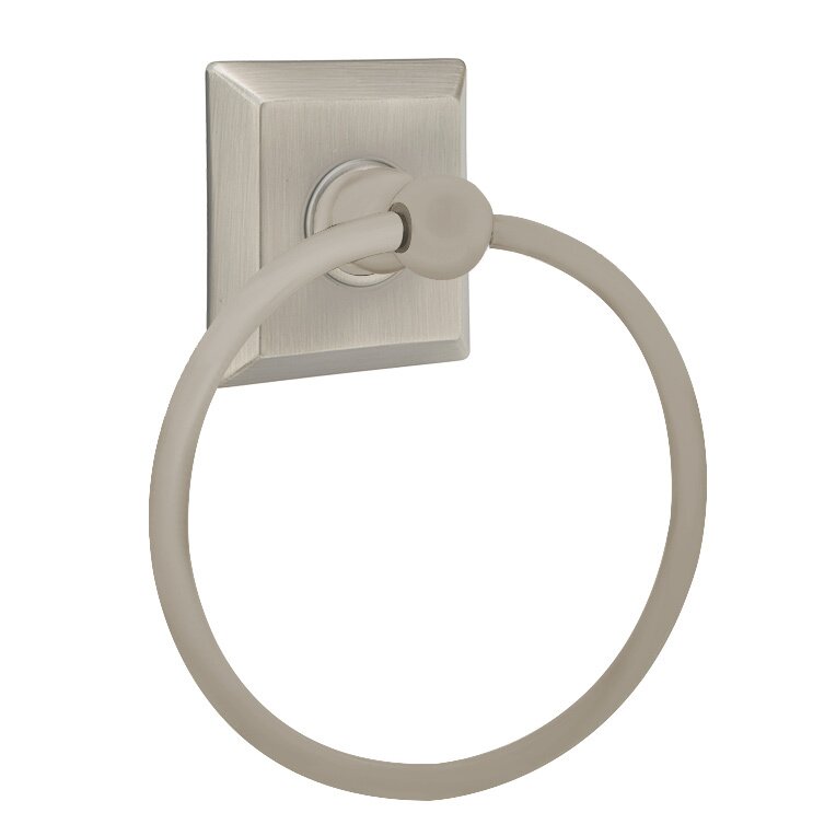 Emtek Traditional Brass Towel Ring with Quincy Rosette
