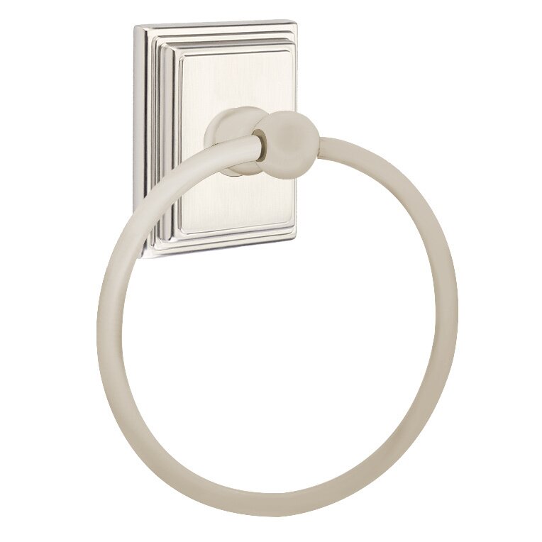 Emtek Traditional Brass Towel Ring with Wilshire Rosette