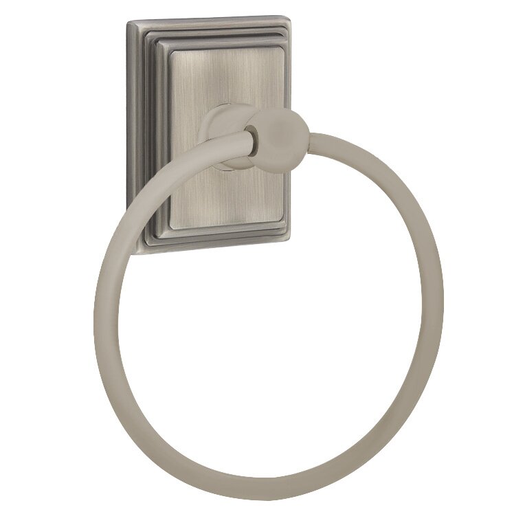 Emtek Traditional Brass Towel Ring with Wilshire Rosette