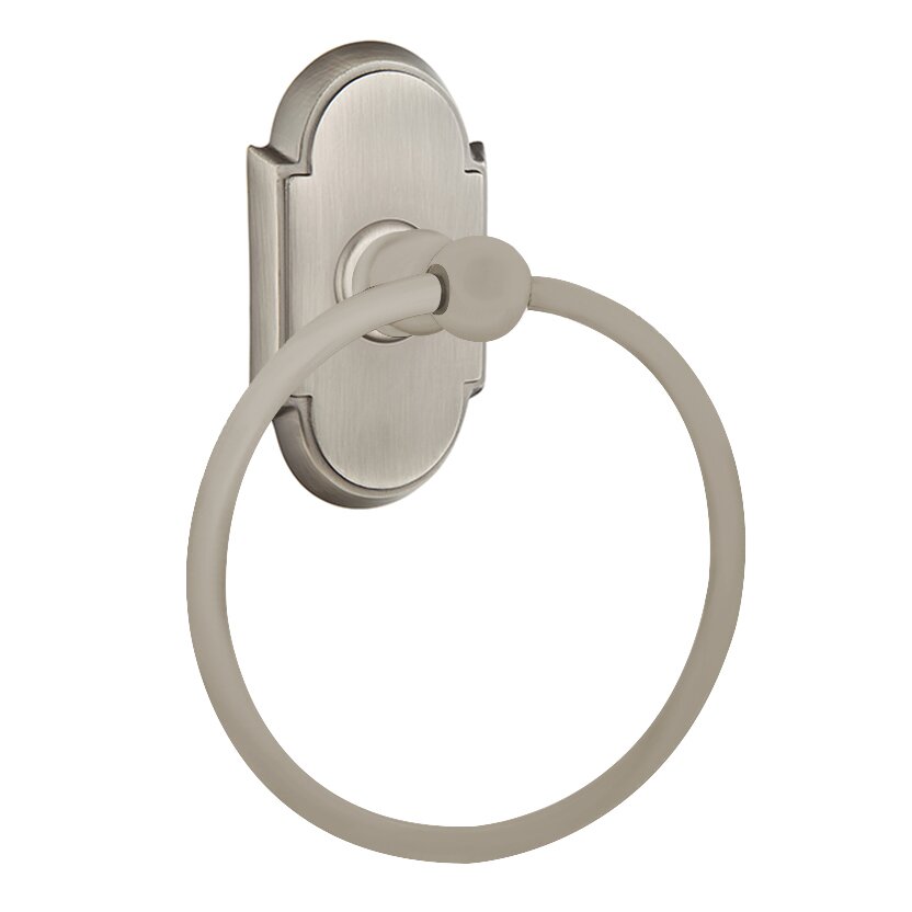Emtek Traditional Brass Towel Ring with #8 Rosette