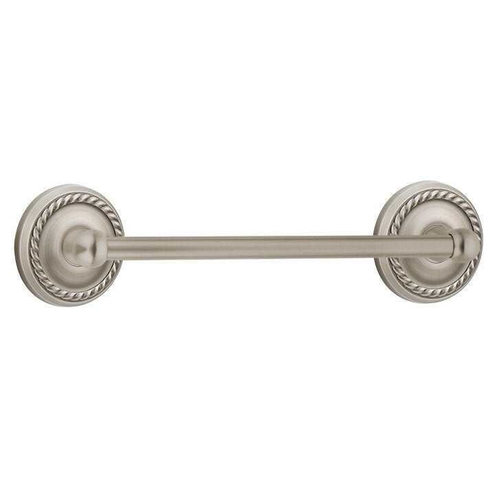 Emtek Traditional Brass Towel Bar with Rope Rosette