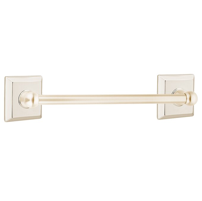 Emtek Traditional Brass Towel Bar with Quincy Rosette