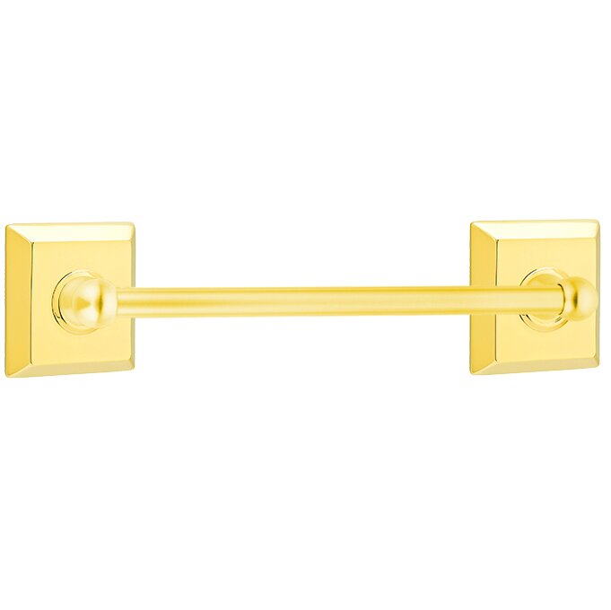 Emtek Traditional Brass Towel Bar with Quincy Rosette