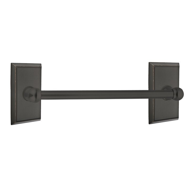 Emtek Traditional Brass Towel Bar with Rectangular Rosette