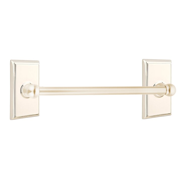 Emtek Traditional Brass Towel Bar with Rectangular Rosette