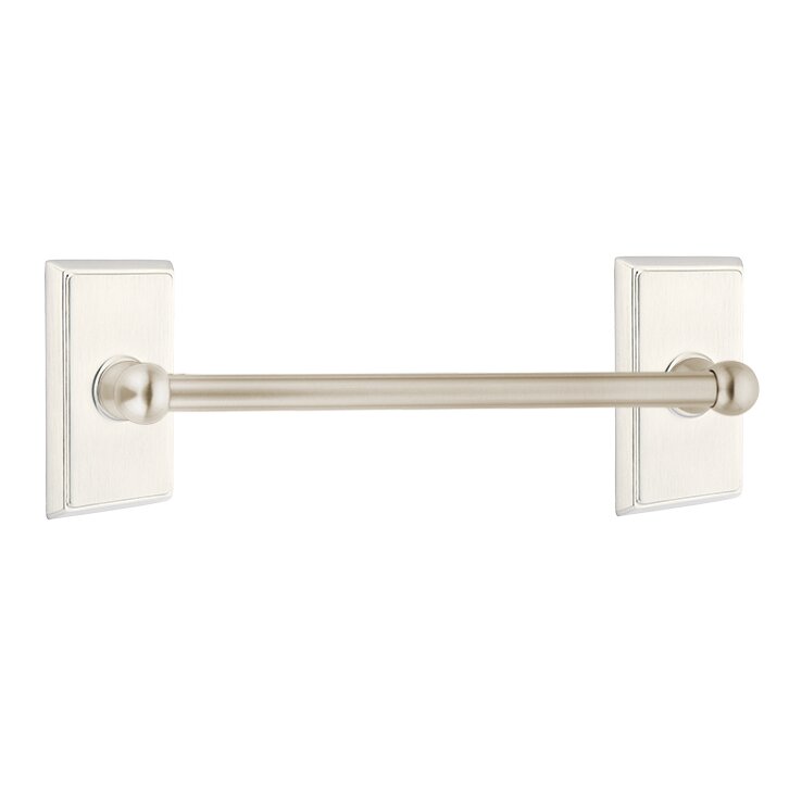 Emtek Traditional Brass Towel Bar with Rectangular Rosette