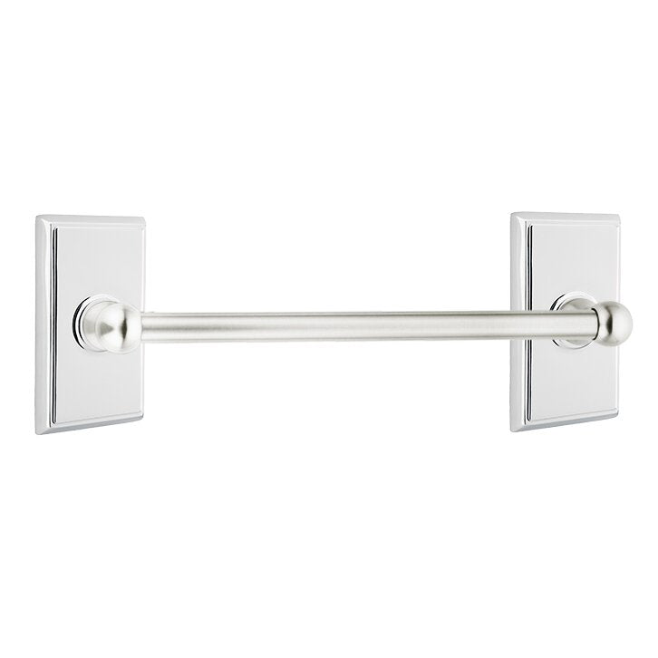 Emtek Traditional Brass Towel Bar with Rectangular Rosette