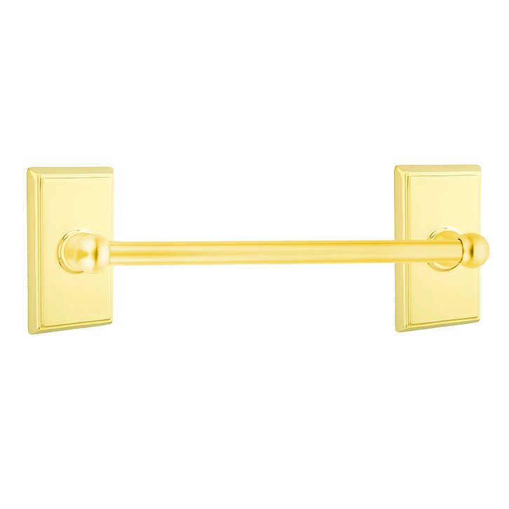 Emtek Traditional Brass Towel Bar with Rectangular Rosette
