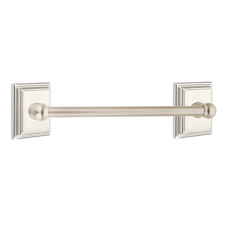 Emtek Traditional Brass Towel Bar with Wilshire Rosette