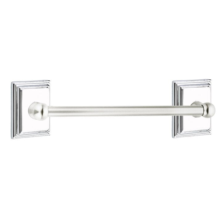 Emtek Traditional Brass Towel Bar with Wilshire Rosette