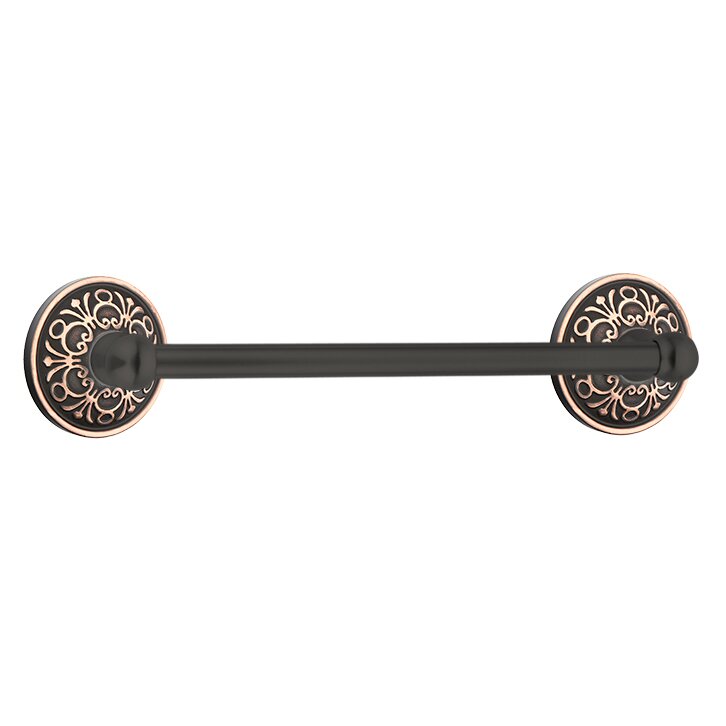 Emtek Traditional Brass Towel Bar with Lancaster Rosette