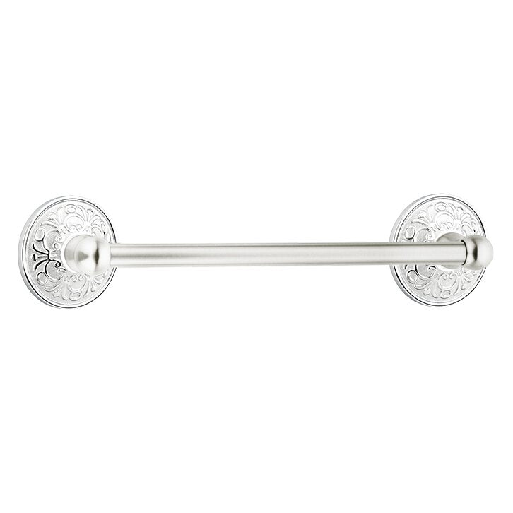 Emtek Traditional Brass Towel Bar with Lancaster Rosette
