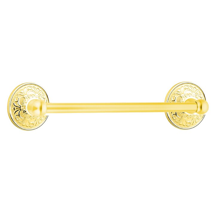 Emtek Traditional Brass Towel Bar with Lancaster Rosette