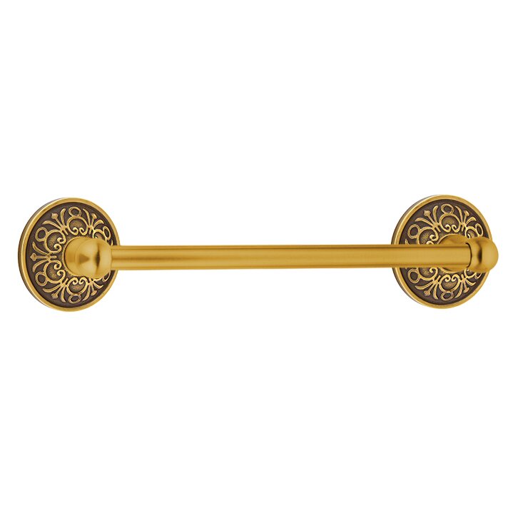 Emtek Traditional Brass Towel Bar with Lancaster Rosette