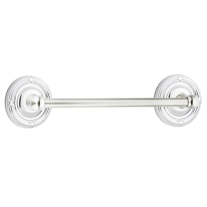 Emtek Traditional Brass Towel Bar with Ribbon & Reed Rosette