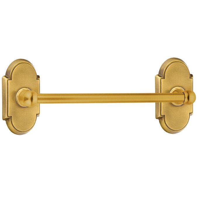 Emtek Traditional Brass Towel Bar with #8 Rosette