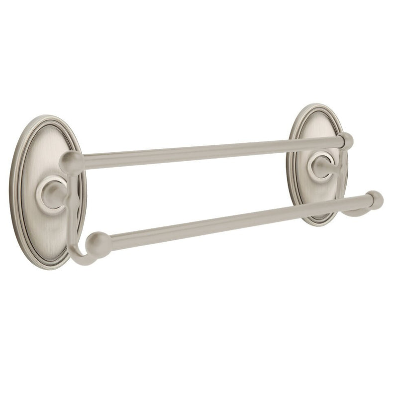 Emtek Traditional Brass Double Towel Bar with Oval Rosette