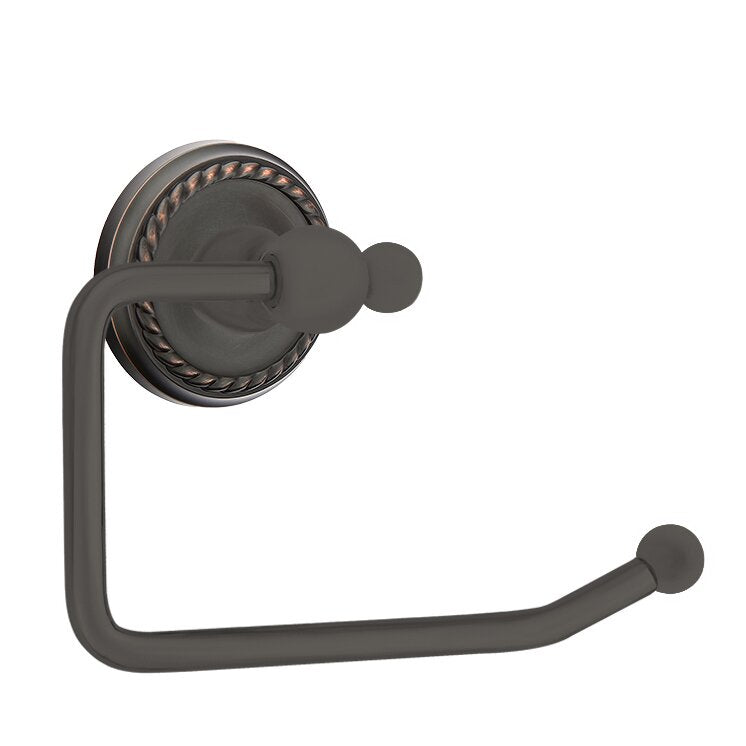 Emtek Traditional Brass Paper Holder - Bar Style with Rope Rosette