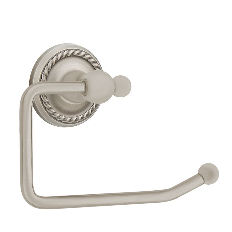 Emtek Traditional Brass Paper Holder - Bar Style with Rope Rosette