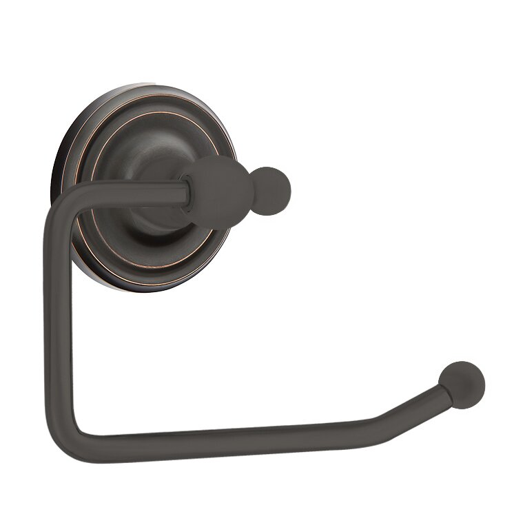 Emtek Traditional Brass Paper Holder - Bar Style with Small Regular Rosette