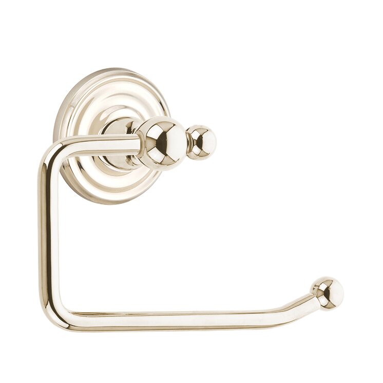 Emtek Traditional Brass Paper Holder - Bar Style with Small Regular Rosette