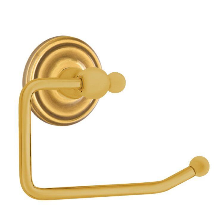 Emtek Traditional Brass Paper Holder - Bar Style with Small Regular Rosette