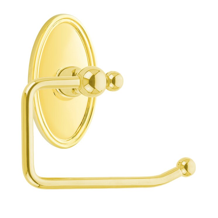 Emtek Traditional Brass Paper Holder - Bar Style with Oval Rosette