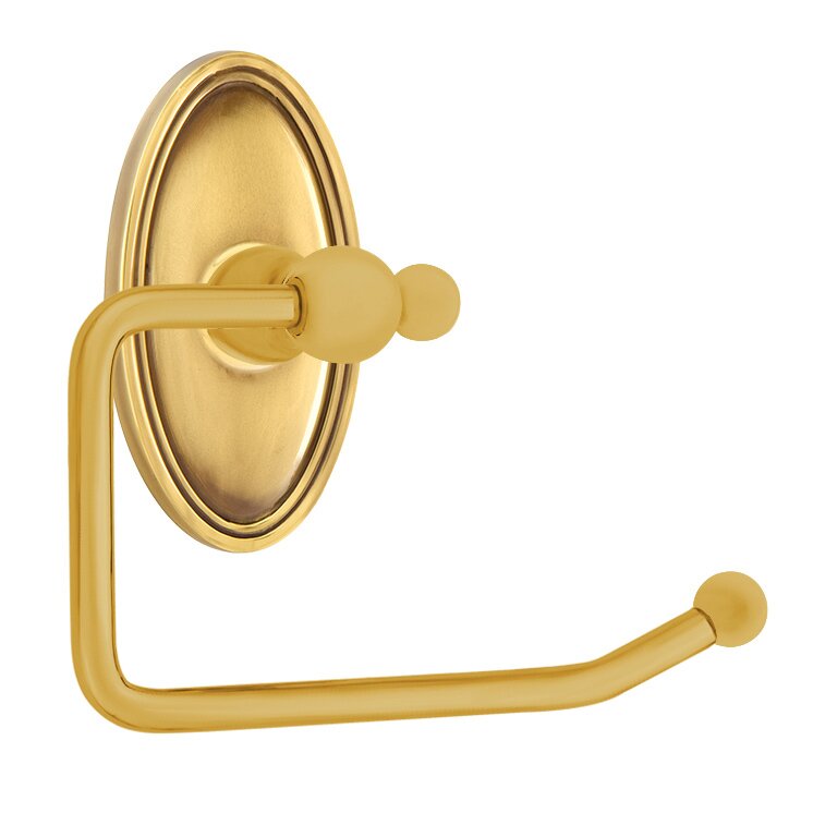 Emtek Traditional Brass Paper Holder - Bar Style with Oval Rosette