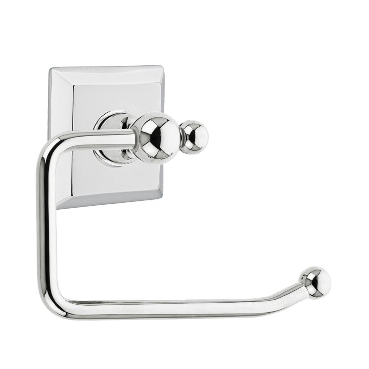 Emtek Traditional Brass Paper Holder - Bar Style with Quincy Rosette