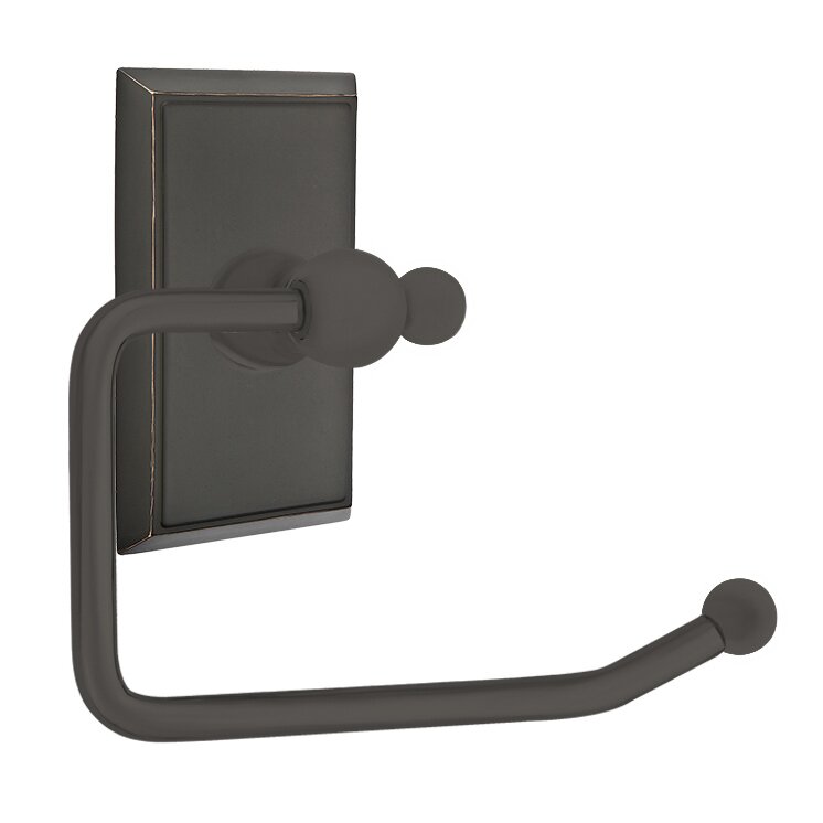 Emtek Traditional Brass Paper Holder - Bar Style with Rectangular Rosette