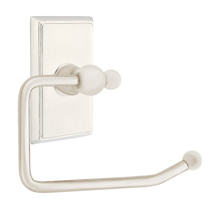 Emtek Traditional Brass Paper Holder - Bar Style with Rectangular Rosette