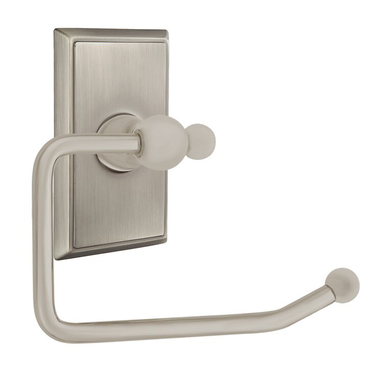 Emtek Traditional Brass Paper Holder - Bar Style with Rectangular Rosette