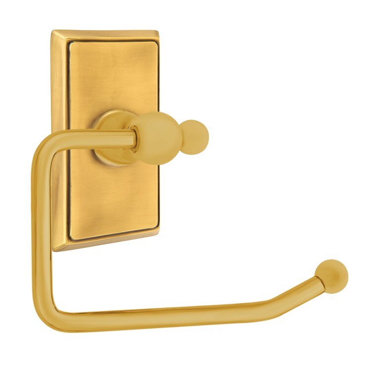 Emtek Traditional Brass Paper Holder - Bar Style with Rectangular Rosette