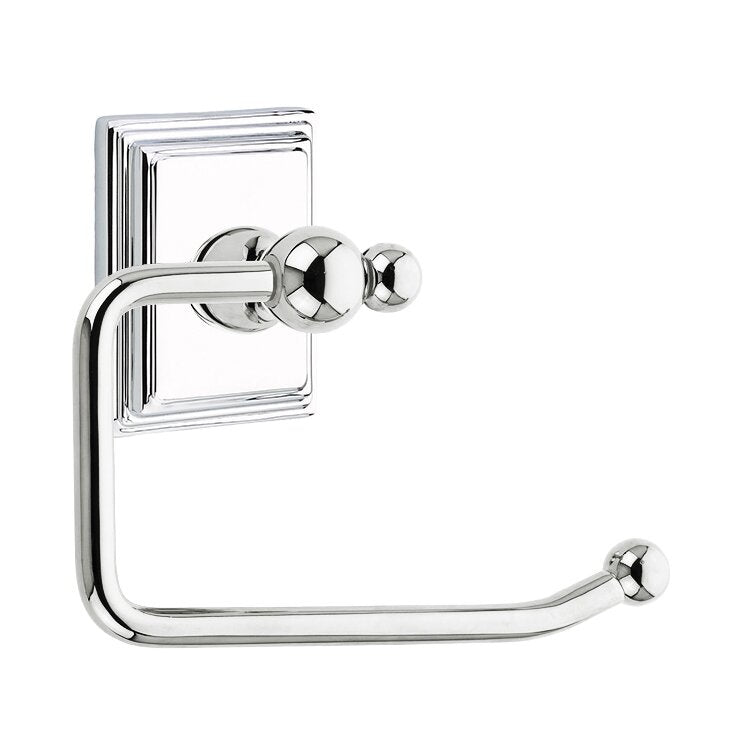 Emtek Traditional Brass Paper Holder - Bar Style with Wilshire Rosette