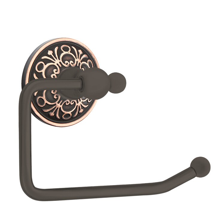 Emtek Traditional Brass Paper Holder - Bar Style with Lancaster Rosette