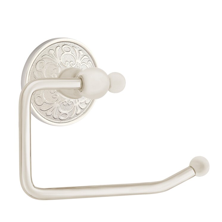 Emtek Traditional Brass Paper Holder - Bar Style with Lancaster Rosette