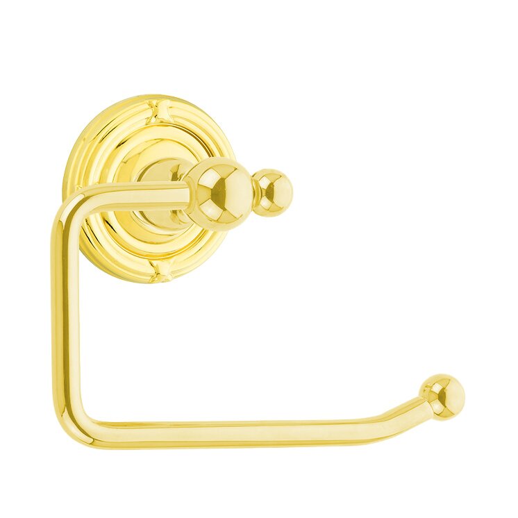 Emtek Traditional Brass Paper Holder - Bar Style with Ribbon & Reed Rosette