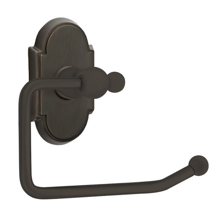 Emtek Traditional Brass Paper Holder - Bar Style with #8 Rosette