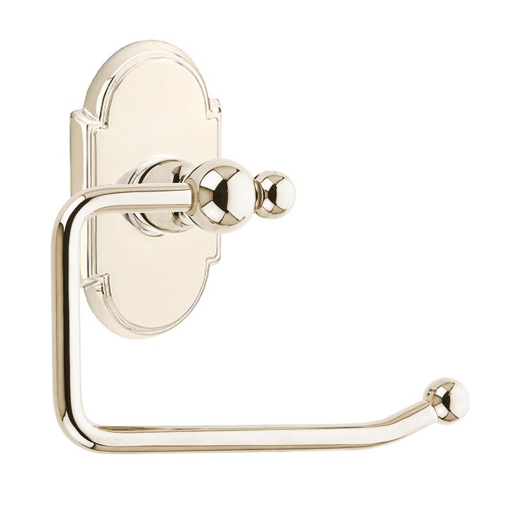 Emtek Traditional Brass Paper Holder - Bar Style with #8 Rosette