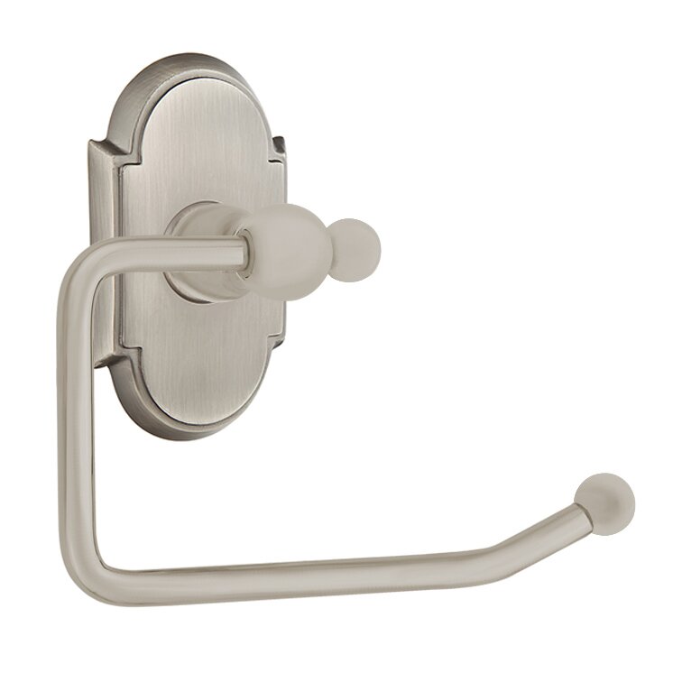 Emtek Traditional Brass Paper Holder - Bar Style with #8 Rosette