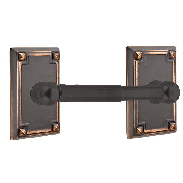 Emtek Traditional Brass Paper Holder - Spring Rod Style with Arts & Crafts Rosette