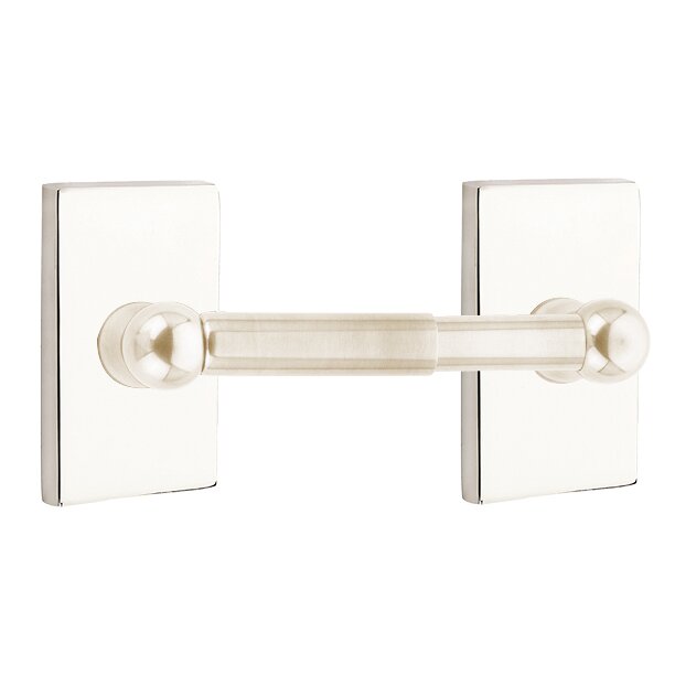 Emtek Traditional Brass Paper Holder - Spring Rod Style with Rectangular Rosette