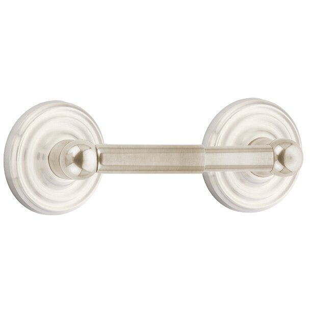 Emtek Traditional Brass Paper Holder - Spring Rod Style with Small Regular Rosette
