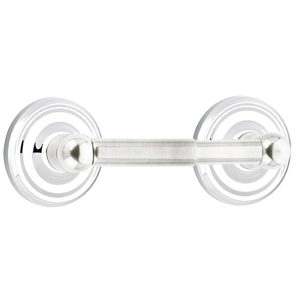 Emtek Traditional Brass Paper Holder - Spring Rod Style with Small Regular Rosette