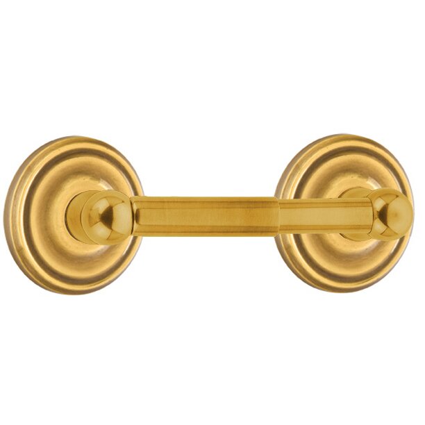 Emtek Traditional Brass Paper Holder - Spring Rod Style with Small Regular Rosette