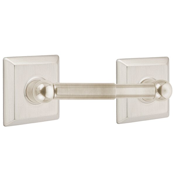 Emtek Traditional Brass Paper Holder - Spring Rod Style with Quincy Rosette