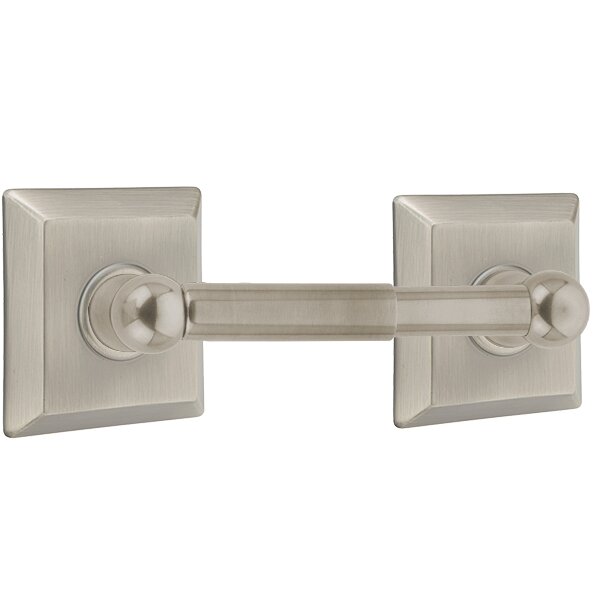 Emtek Traditional Brass Paper Holder - Spring Rod Style with Quincy Rosette