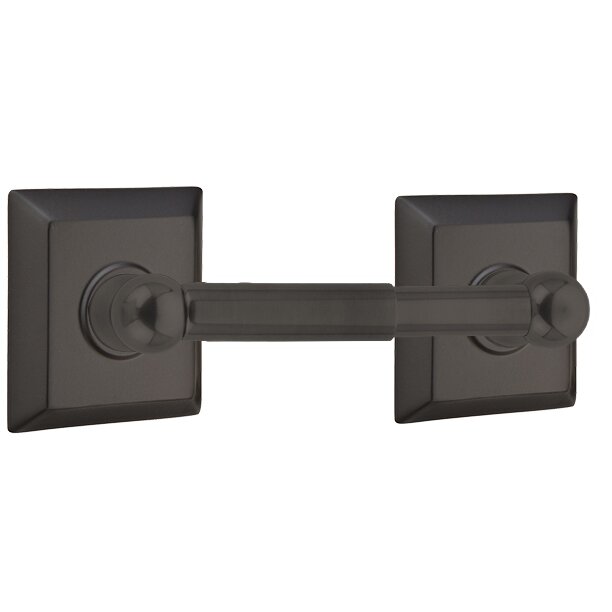 Emtek Traditional Brass Paper Holder - Spring Rod Style with Quincy Rosette