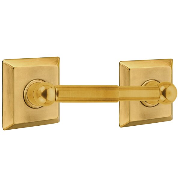 Emtek Traditional Brass Paper Holder - Spring Rod Style with Quincy Rosette